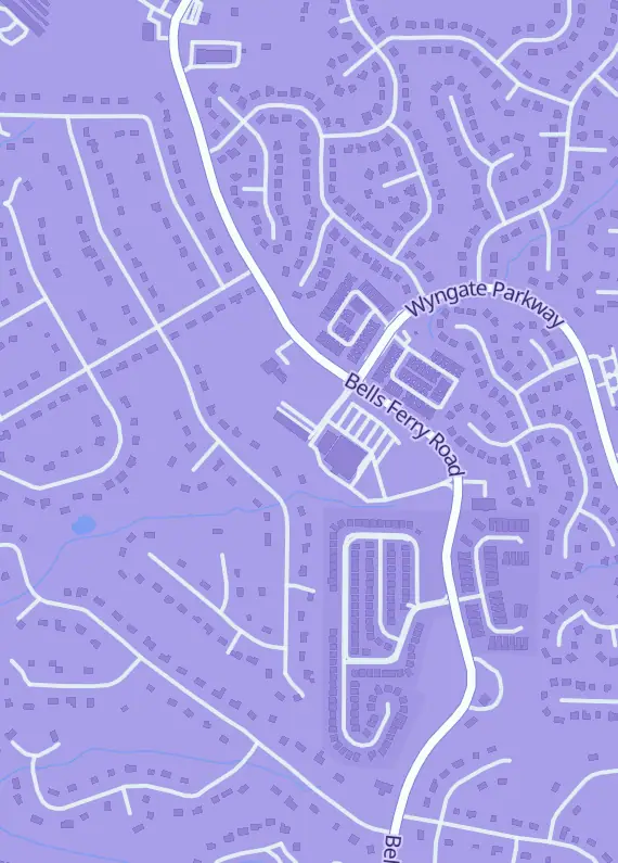 Street map around Hawk's Nest Gaming, 6721 Bells Ferry Rd, Woodstock, GA
