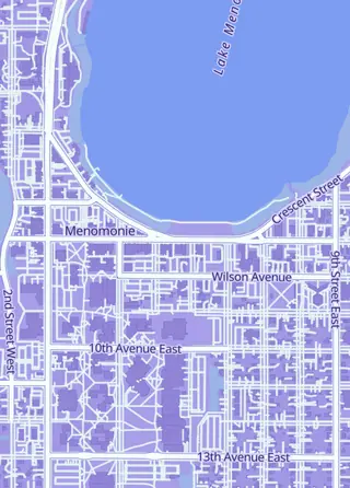 Street map around Heroes Welcome, Menomonie