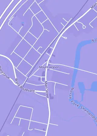 Street map around Hero's Journey, Mt Jackson