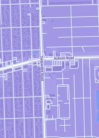 Street map around Hidden Gems Card Shop, Shelby Township