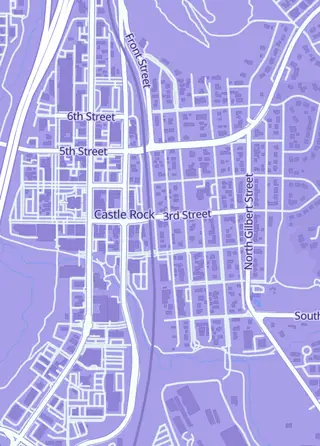 Street map around Hidden Gemz, Castle Rock