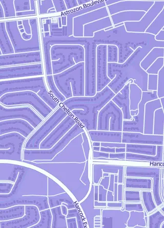 Street map around Hite's TCG Plus, Colorado Springs