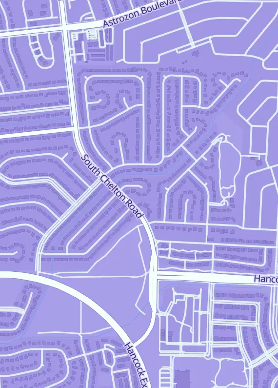 Street map around Hite's TCG Plus, 4831 Bailey Pl, Colorado Springs, CO