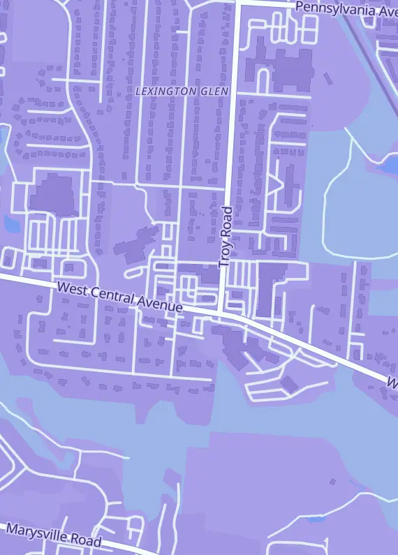 Street map around Hobby Central, 652 W Central Ave #28, Delaware, OH