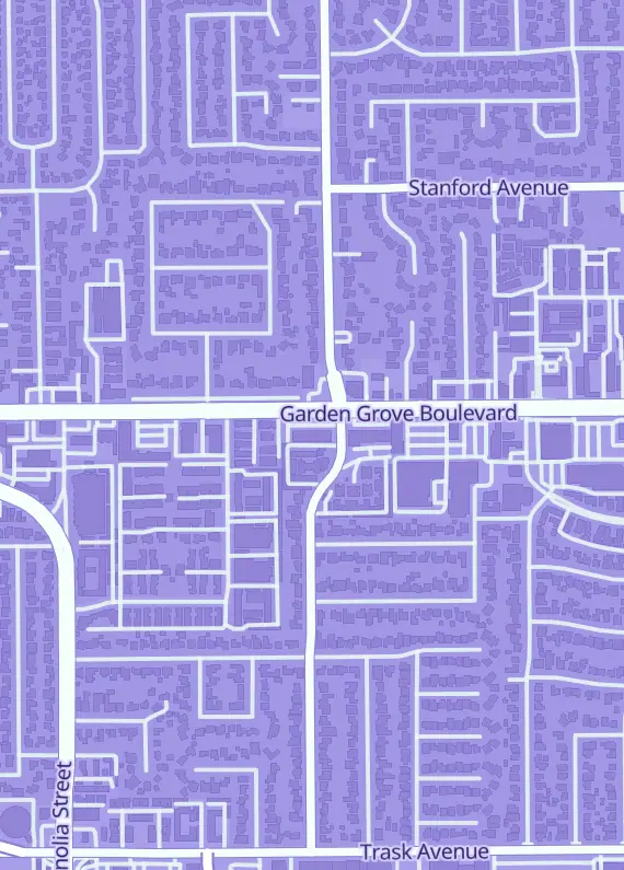 Street map around Hobbyholics.com, 9442 Garden Grove Blvd, Garden Grove, CA
