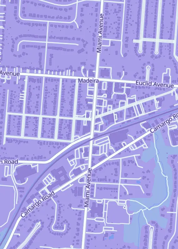 Street map around Hobii House, 7017 Miami Ave, Madeira, OH