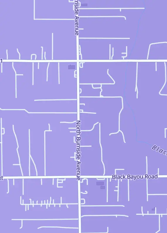 Street map around Huffs Toys, 13408 Highway 44, Gonzales, LA
