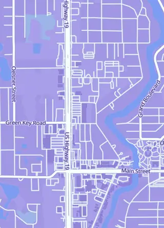 Street map around Humble Hero Games, New Port Richey
