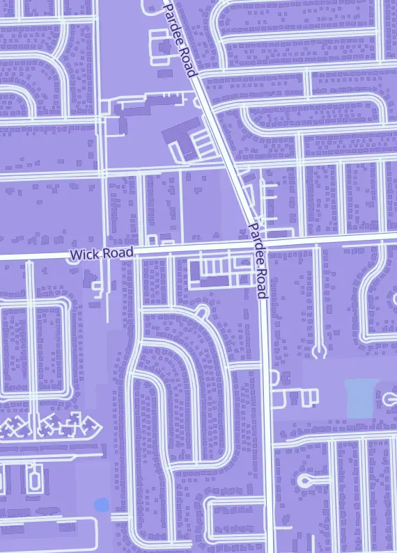 Street map around Hyperion Games, 22725 Wick Rd, Taylor, MI
