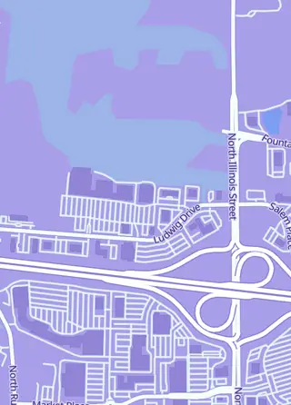 Street map around Impact Gaming Center, Fairview Heights