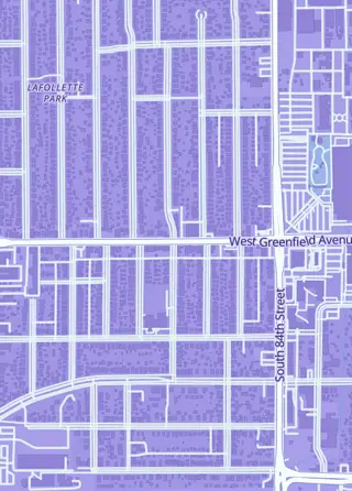 Street map around Imperial Games, West Allis