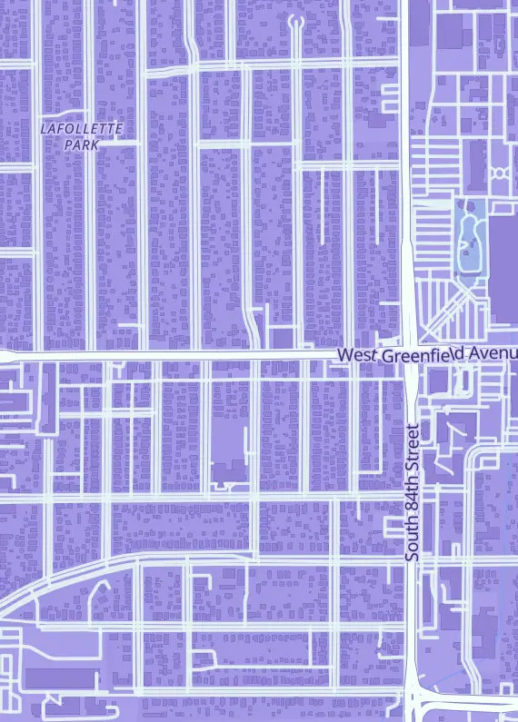 Street map around Imperial Games, 8633 W Greenfield Ave, West Allis, WI