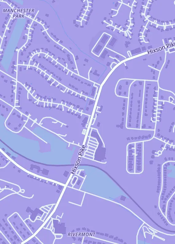 Street map around Infinity Flux, 3643 Hixson Pike, Chattanooga, TN