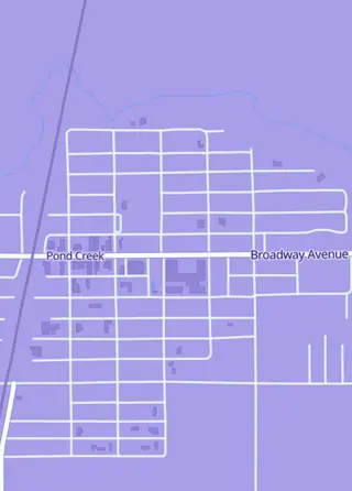 Street map around Infinity Gaming, Pond Creek