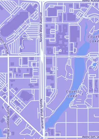 Street map around Izzi's Gym, Sioux Falls