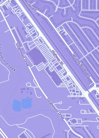 Street map around J & J Games N Hobbies, Fountain