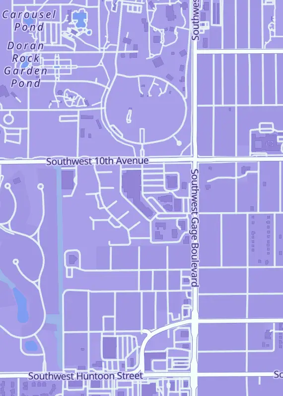 Street map around Jayhawk Coins Games & More, 4023 SW 10th Ave, Topeka, KS