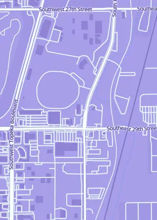 Street map around Jayhawk Collectibles and Estate Services, Topeka