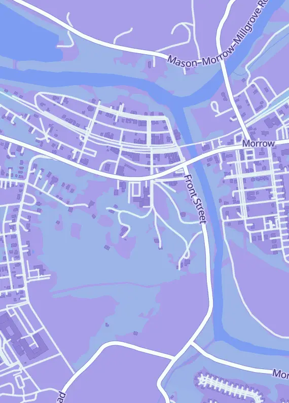 Street map around Jesters Morrow, 10 Miranda St #4, Morrow, OH