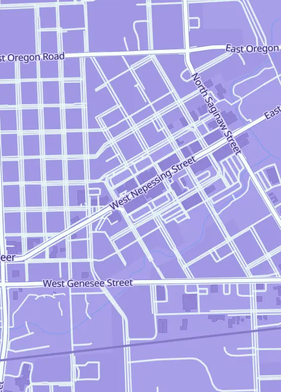 Street map around JMC Sports, 411 W Nepessing St Suite B, Lapeer, MI