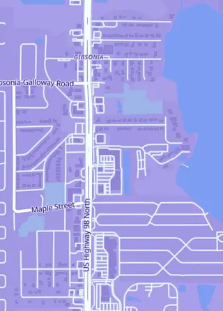 Street map around JohnnyB's Cards Comics and Sports, Lakeland