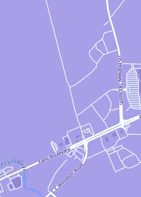 Street map around Jomio and Rueliete's Cards and Comics, 2101 Co Rd 381, Early, TX