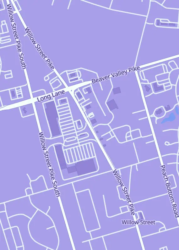 Street map around Just Press Play, 2600 Willow Street Pike N Ste 203, Willow Street, PA