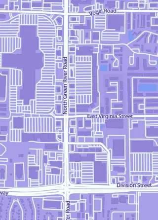 Street map around Kaiju Trade & Co, Evansville