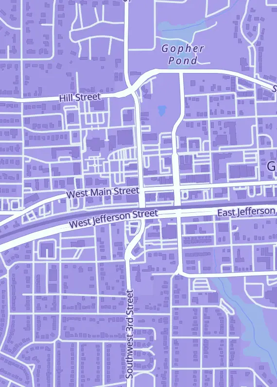 Street map around Kame Game, 201 W Main St, Grand Prairie, TX