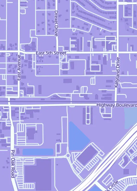 Street map around Katy Coin, 5365 1st St, Katy, TX