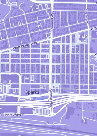Street map around KD Empire, Sparks