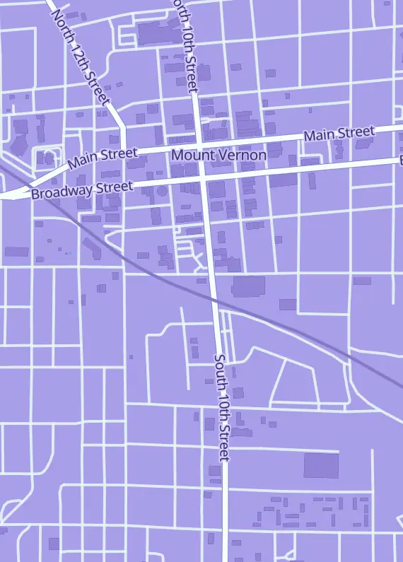 Street map around King City Games, 401 S 10th St, Mt Vernon, IL