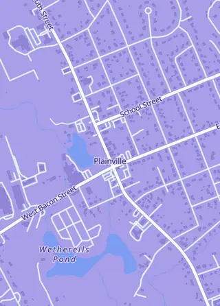 Street map around King Philip Cards & Collectibles, Plainville