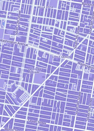 Street map around King Video Games, Philadelphia
