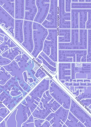Street map around Kip's Card Shop, Los Altos
