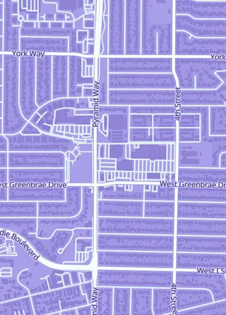 Street map around Kobold's Keep, Sparks