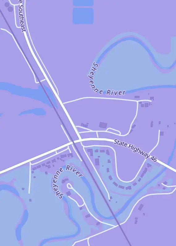 Street map around Korner Cards, 5390 165th Ave SE, Kindred, ND