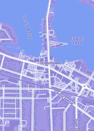 Street map around Kowabunga Comics, Oconomowoc