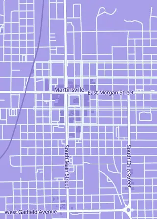 Street map around Krypton Comics, Martinsville