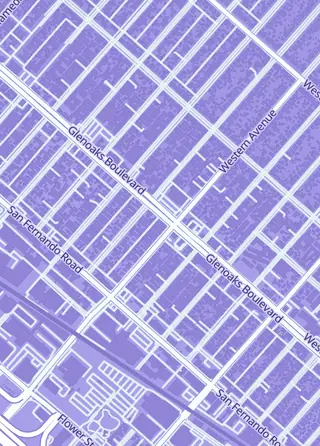 Street map around LA Sports Cards, Glendale