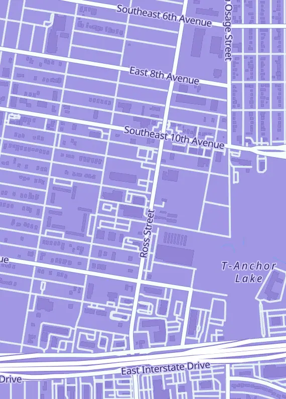 Street map around Legends Comics and Games, 1200 Ross St Ste 500, Amarillo, TX