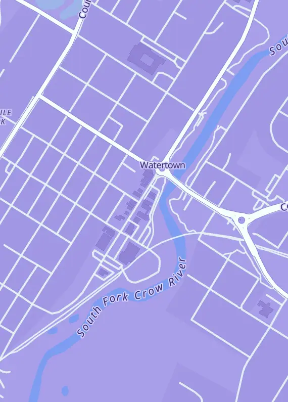 Street map around Legends On Main, 138 Lewis Ave S, Watertown, MN