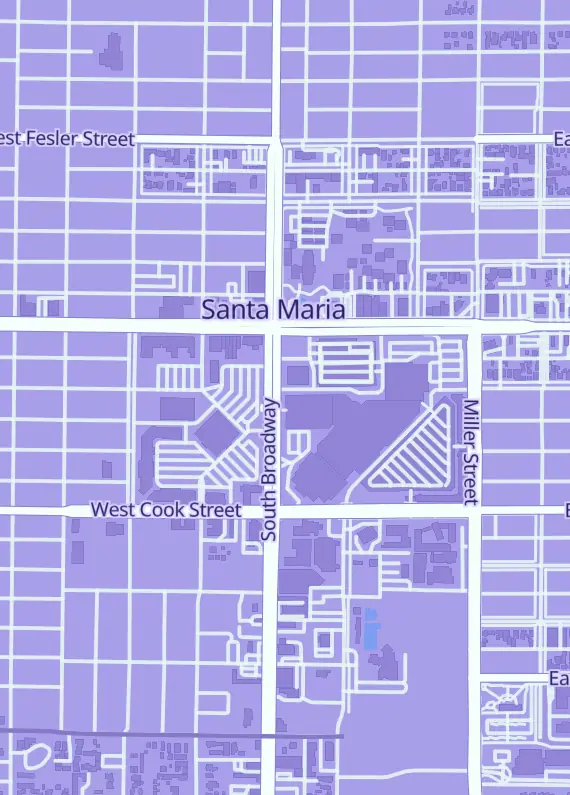 Street map around Leisure Time Games, 159 Town Center E, Santa Maria, CA