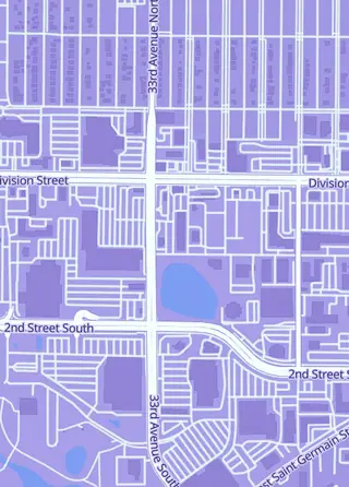 Street map around Lewis Game Shop, Saint Cloud