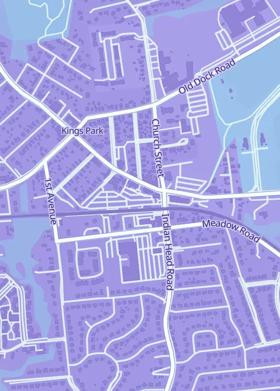 Street map around LI Toy & Game, 12 Main St, Kings Park, NY