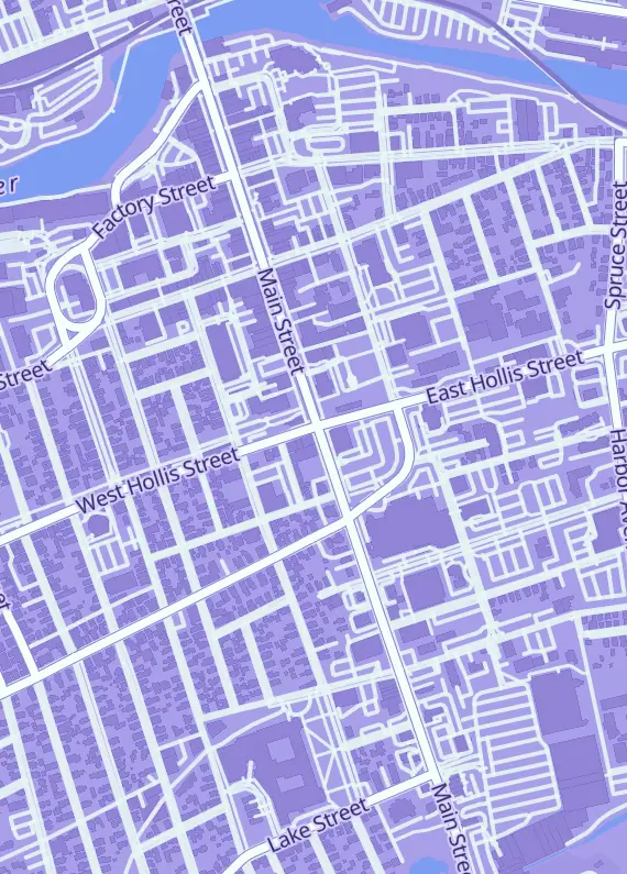 Street map around Lot of Cards, Merrimack, NH