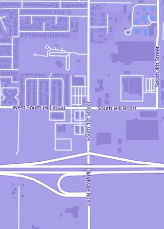 Street map around Lower Valley Cards, Sunnyside