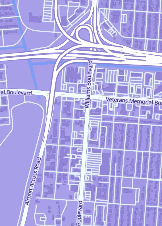 Street map around Lucky Break Cards & Collectibles, 2705 Williams Blvd, Kenner, LA