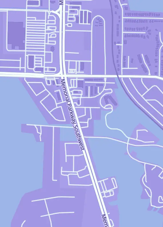 Street map around Lucky Dice Games, 12021 Memorial Pkwy SW, Huntsville, AL