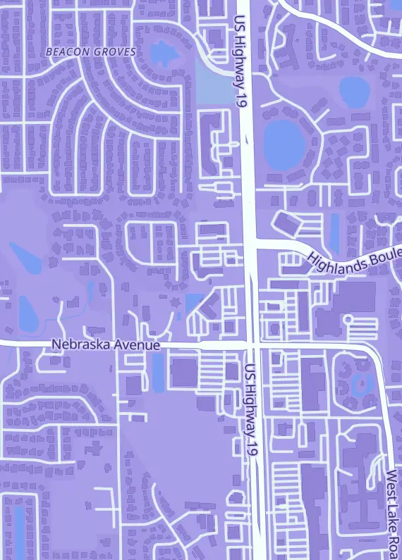 Street map around M & M Video Games Palm Harbor, 34080 US Highway 19 N, Palm Harbor, FL